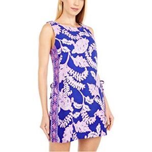NWOT Lilly Pulitzer Donna Romper Galaxy Blue What The Shell Sz 0